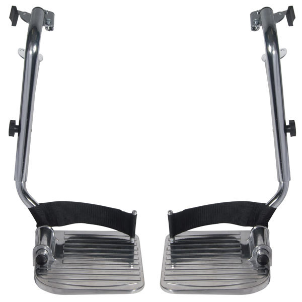 Chrome Swing Away Footrests - Use with Bariatric Sentra Heavy Duty Extra Wide - Click Image to Close